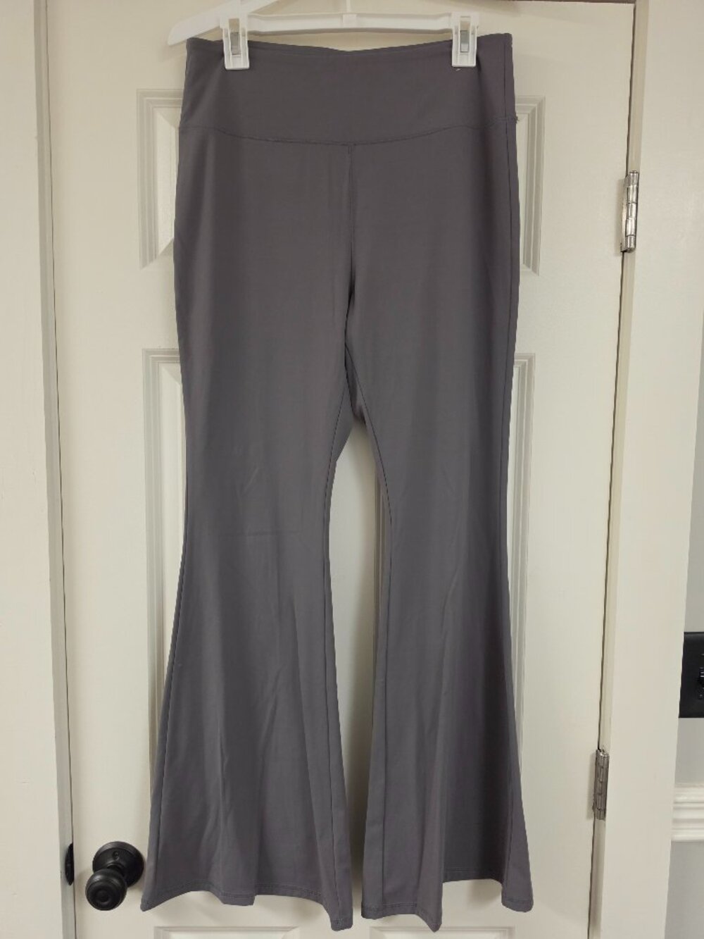 High Rise Flare Pants/Leggings, grey shade, seamless buttery-soft design